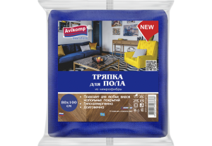 Тряпка для пола из микроф., АккуратЪ HOME 80х100 см, 1 шт., синяя*7