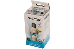 Датчик движения ИК, в патрон E27, 60Вт, до 6м, IP20 Smartbuy (100)