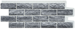 Фасадная панель Grand Line Колотый камень Design Plus гранит с белым швом (0,392*0,992) (10)