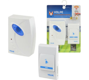 Звонок беспроводной световая индикация. Радиус действия 80 м UDB-Q025 W-R1T1-16S-80M-WH (15)