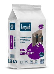 Шпатлевка 5кг финишная  цементная Finish Zement BERGAUF (6/108)