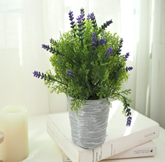 Искусственное растение "Лаванда" в кашпо 10*10*20 см