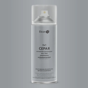 Грунт-эмаль по ржавчине Elcon 3 в 1 матовая серая 520 мл аэрозоль (12)