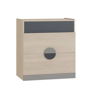 Комод ТИВОЛИ 750 2ящ. (ЛДСП Дуб Сонома/ЛДСП Глиняный серый/ЛДСП Графит серый (0046/0096/0097