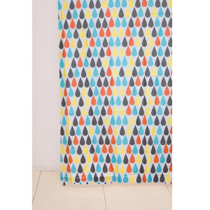 Штора для ванной Delphinium "Капли" ПВХ 180х180см, 12 колец, мультиколор