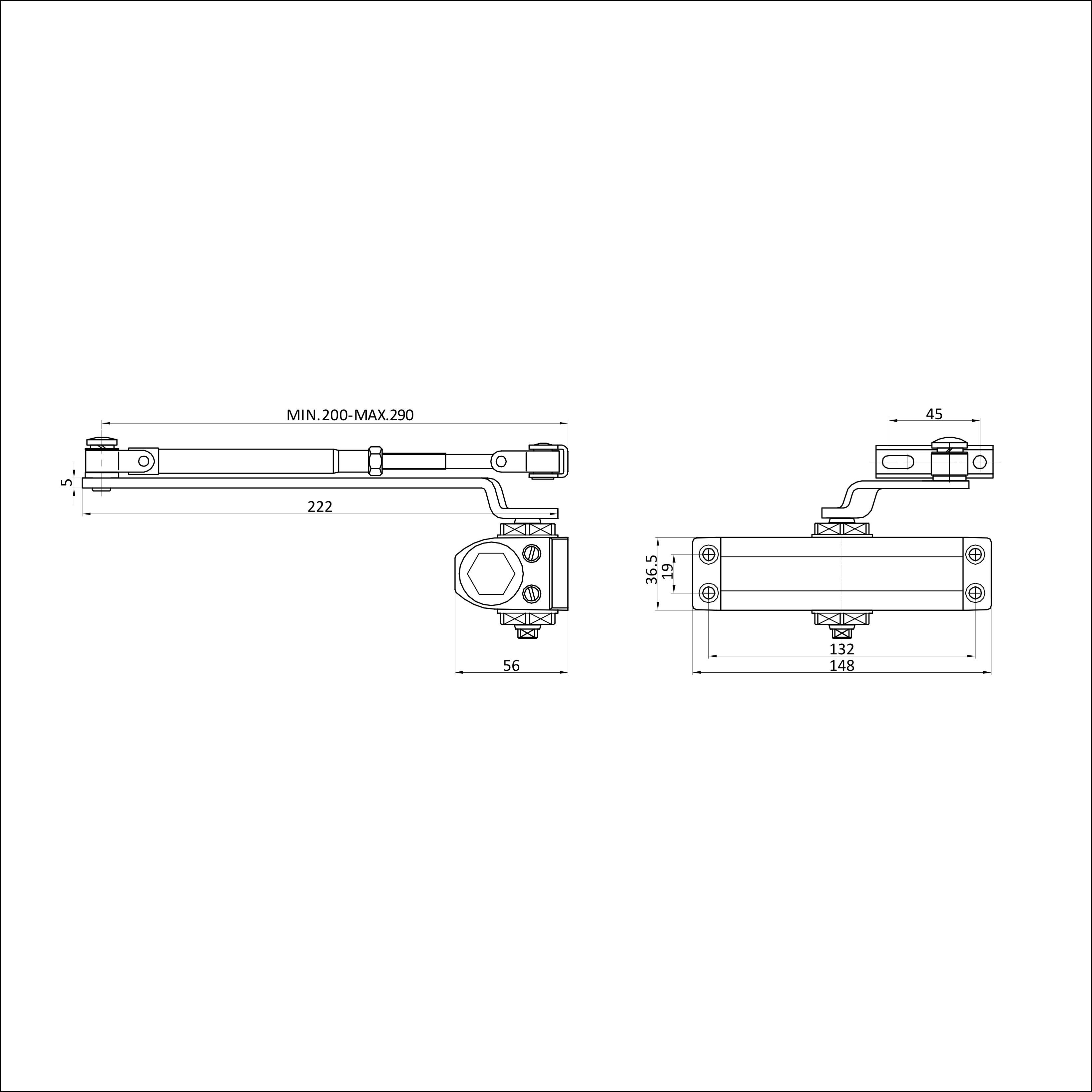 Доводчик БУЛАТ ULTIMATE ДД-60 A-W (25-80 кг) белый, морозостойкий (10)