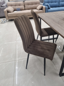 Кресло ПРИНСТОН, каркас черный КОНФЕТТИ ШОКОЛАД