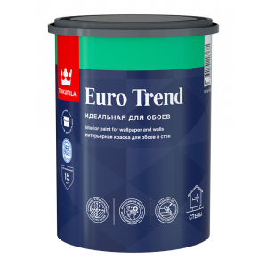 Краска Tikkurila EURO TREND интерьерная для обоев и стен Белая Матовая 0,9л (6)