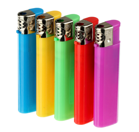 Зажигалка пьезо, 8x2x1cм, 5 цветов, серия Р-02, арт.17704