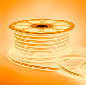 Светодиодный неон, двусторонний, 220В, 6Вт/м, 2835, 120д/м, IP65, 8*16мм, 50м, оранжевый