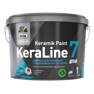 Краска DUFA  в/д для помещений с пов. эксплуатацией KeraLine 7  база1 матовая 9л (1)