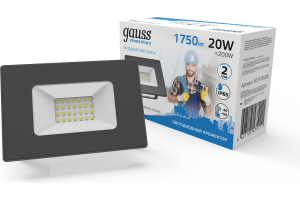 Прожектор светодиодный 20W 1380lm IP65 6500К с датчиком движения Gauss Elementary (_20_)