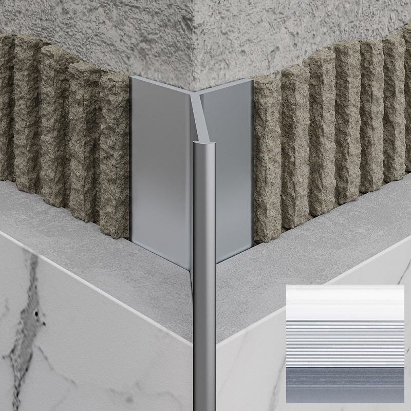 Профиль для керамической плитки РП-АКП-17 2,7 м анодированый серебро матовый (10)