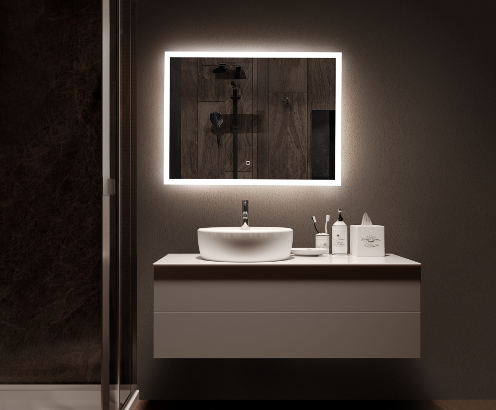 Norma - Lite 800х600 (открытая подсветка, сенсорный выключатель) зеркало