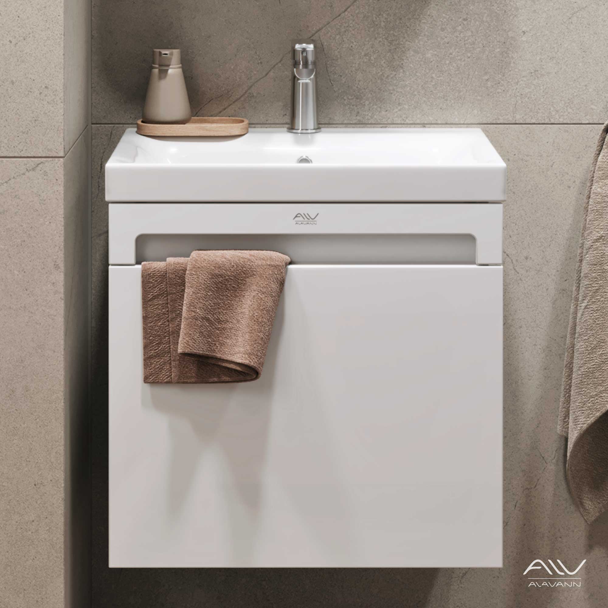 Тумба Cosmetic 60 + ум. Moduo 60 белый (1)