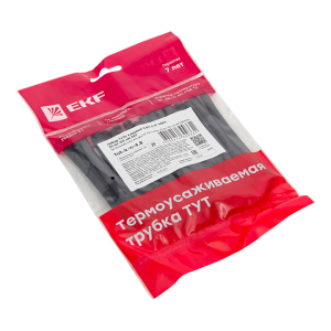 Набор термоусаживаемых трубок клеевых 4.8/1.6 нг черн. 20шт 100мм EKF (240)