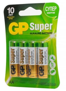 Алкалиновые батарейки GP Super Alkaline 15А АA - 4 шт. на блистере(_40_)