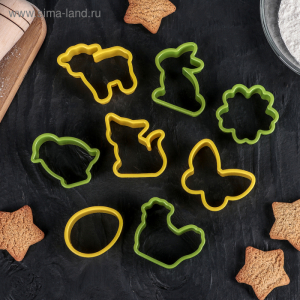 Набор форм для вырезания печенья Доляна «Празднование пасхи», 8 шт, цвет МИКС