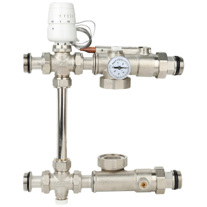 Узел насосно-смесительный Gappo с байпасом и обратным клапаном, без насоса 1" 20-60°С (1)(__)