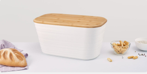 Хлебница Prime 395*225*205мм бамб/кр Молочно-белый (6)
