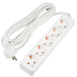 Удлинитель серии Ultra, шнур 5м., 5 гнезд, 16A, с/з.S-GCU5-5 WHITE Белый. TM Uniel (10)