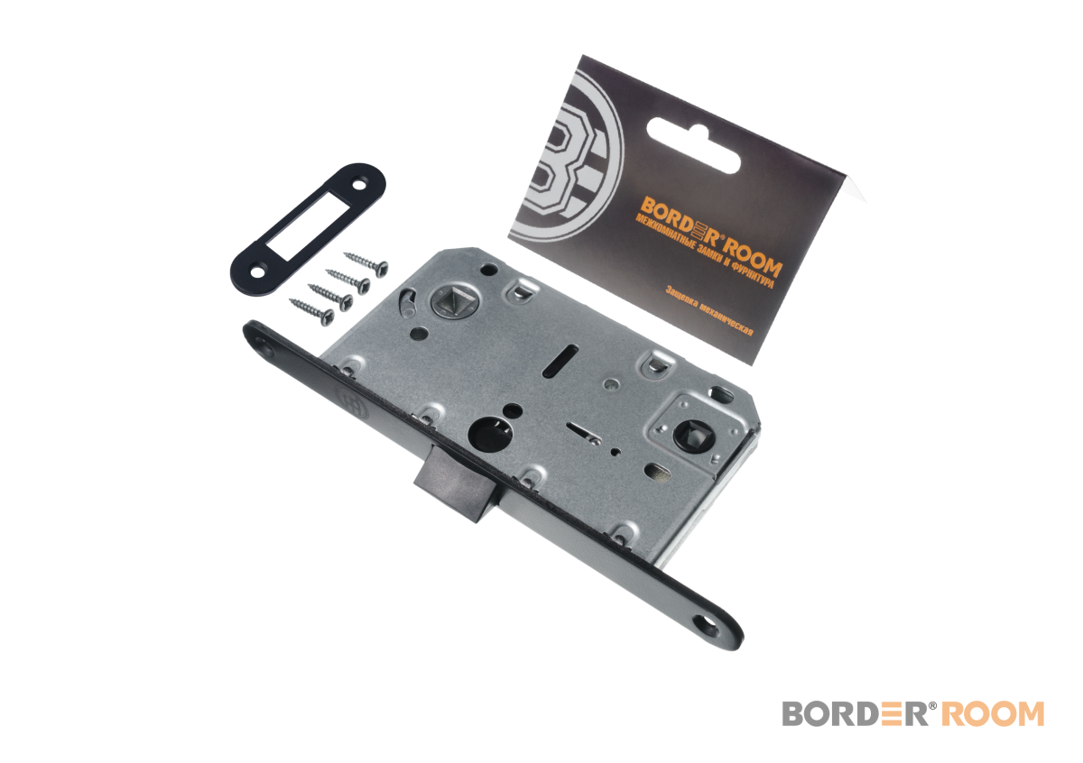 Защелка дверная сантех Бордер пластик яз., BL черный