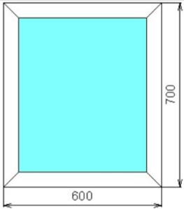 Окно 1-створ ( глух.) 600*700 WHS_60