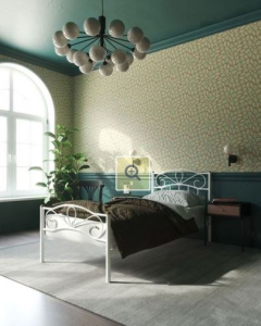 Кровать с изножьем "Глэдис" (90х200/ноги металл/цвет Белый)