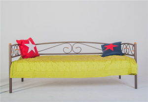 Кушетка Оптима Люкс (90х200/металлическое основание) коричневый бархат