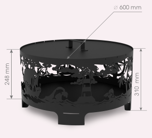 Костровая чаша круглая дно 3 мм, стенки 2мм .Морская 600