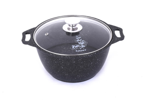 Кастрюля 4,0л Мрам. ст/кр а/п темный мрамор (3) кмт42а