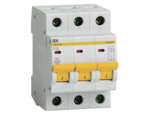 Автоматический выключатель 3P 10А C ВА47-29 4.5кА IEK