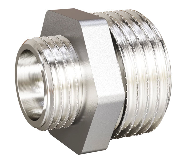 Ниппель переходной LD Pride (3/4" х1/2") НР/НР латунь никель (70)