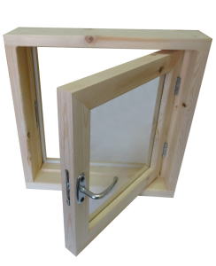 Окно сосна 400*400*100мм прозрач стекло