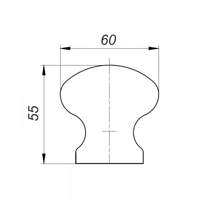 Ручка деревянная шар, лак светлая (d=55мм)