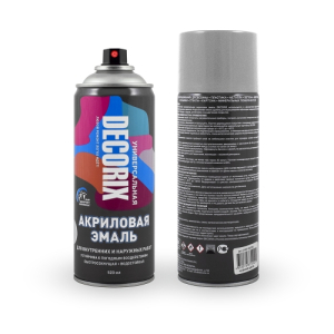 Аэрозольная эмаль универсальная DECORIX 520мл серебристый (12)