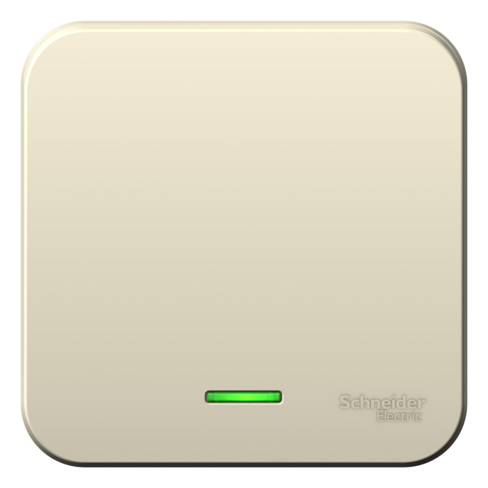 Молочный выключатель ОУ 1-кл.с подсветкой изол. пласт.  BLANCA (15)