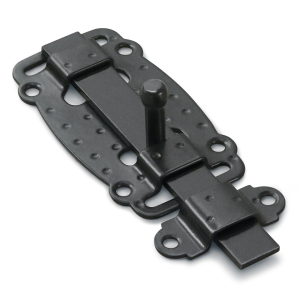 Задвижка накладная фигурная ЗД-100 плоская, черная (20/30)