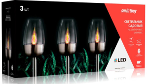 Садовый светильник Smartbuy на солнечной батарее, нержавеющая сталь, пластик, 7х7х38,5 см (SBF-123)