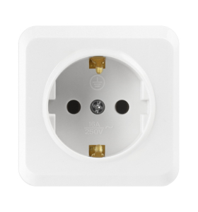Розетка Белый 1 местная открытой установки с заземлением Юпитер Smartbuy(200/10)