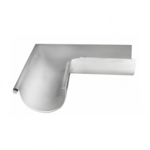 Угол желоба наружный НУф. "ПС" 125 0,6 -белый*2(3) RAL 9003 пурал