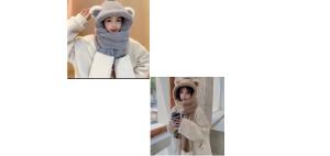 Шапка с поднимающимися ушками 201125 мишка