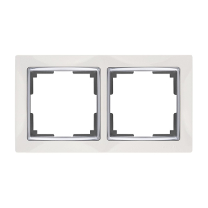 Рамка Snabb Белый/Хром 2-х местная Werkel W0021901 (10)