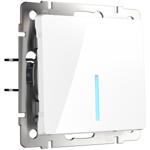 Белый выключатель Скрытой установки 1 клав С подсветкой Werkel W1110101 (10)