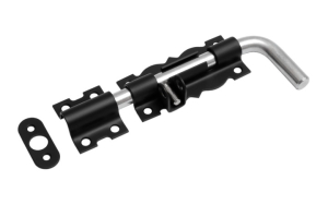 Засов гаражный фигурный Домарт ЗГФ-200 (с проушиной), черный (10)