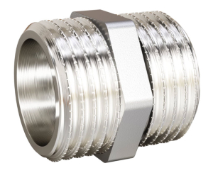 Ниппель прямой LD Pride (1/2") НР/НР латунь никель (130)