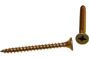 Саморез острый 4,8х95 потай, ред шаг, желт цинк (50 шт) - коробка