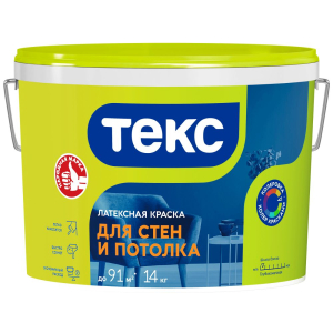 Краска ТЕКС Универсал В/д Интерьерная Белоснежная Матов. 9л=14кг (1/44)