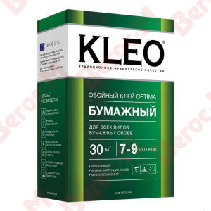 Клей для бумажных обоев КЛЕО OPTIMA 160г 7-9 рул,  (20)