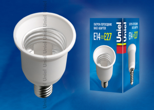 Переходник с цоколя E14 на Е27. Материал корпуса - PBT LH14-27L 